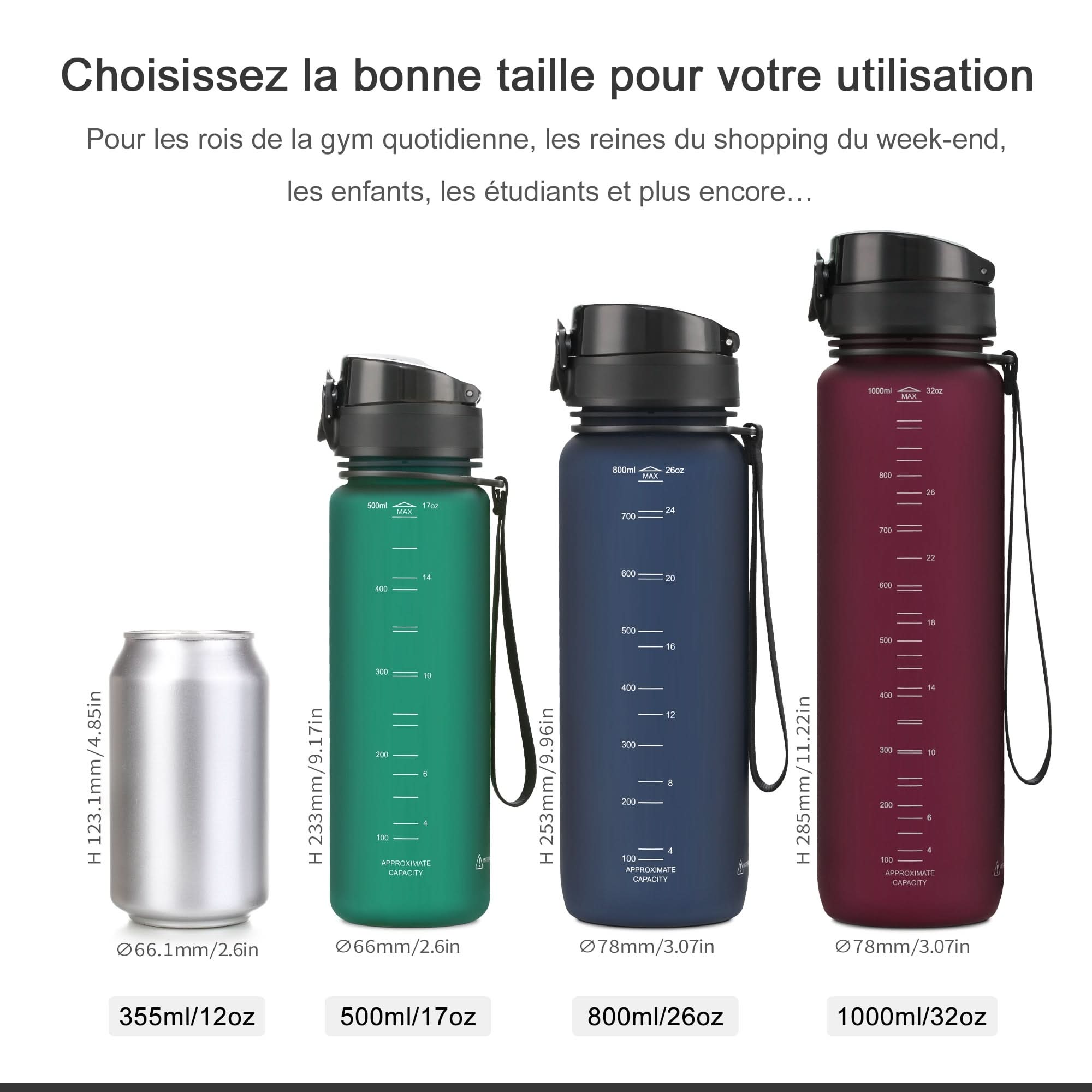 Portable Sports Water Bottle | Leakproof, BPA-Free Plastic Drinkware for Travel & Fitness - FitZone360