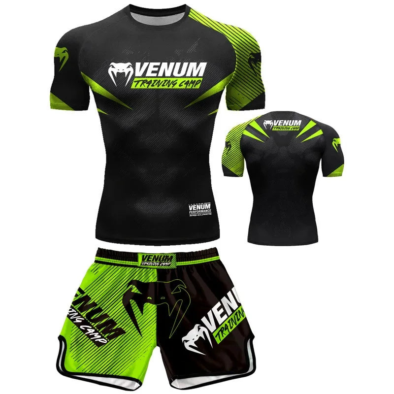 MMA Boxing Muay Thai Shirt & Shorts Set | Quick-Dry Breathable Training Outfit