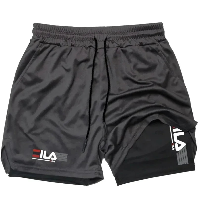 FILA 2-in-1 Training Shorts | Unisex Lightweight Gym & Running Shorts with Compression Liner - FitZone360