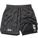 FILA 2-in-1 Training Shorts | Unisex Lightweight Gym & Running Shorts with Compression Liner - FitZone360