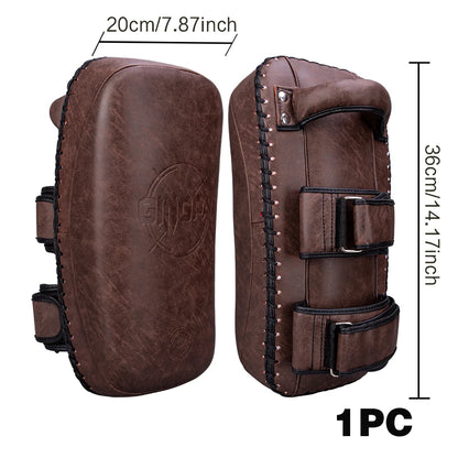 Vintage Brown Muay Thai Kick Pads | Thai Pads for MMA, Kickboxing & Striking - FitZone360
