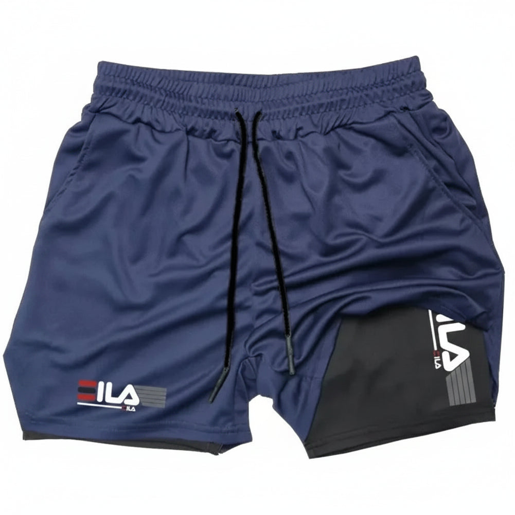 FILA 2-in-1 Training Shorts | Unisex Lightweight Gym & Running Shorts with Compression Liner - FitZone360