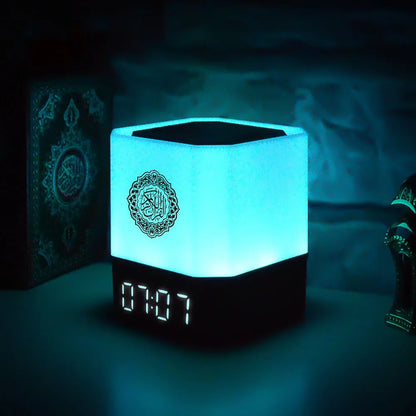 Quran Speaker Ramadan Gift Azan Clock Wireless Bluetooth Colorful Lamp LED Night Light Islamic Quran  Veilleuse.