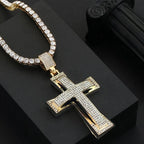 Luxe Cross Pendant | Gold Tone & Crystal - FitZone360