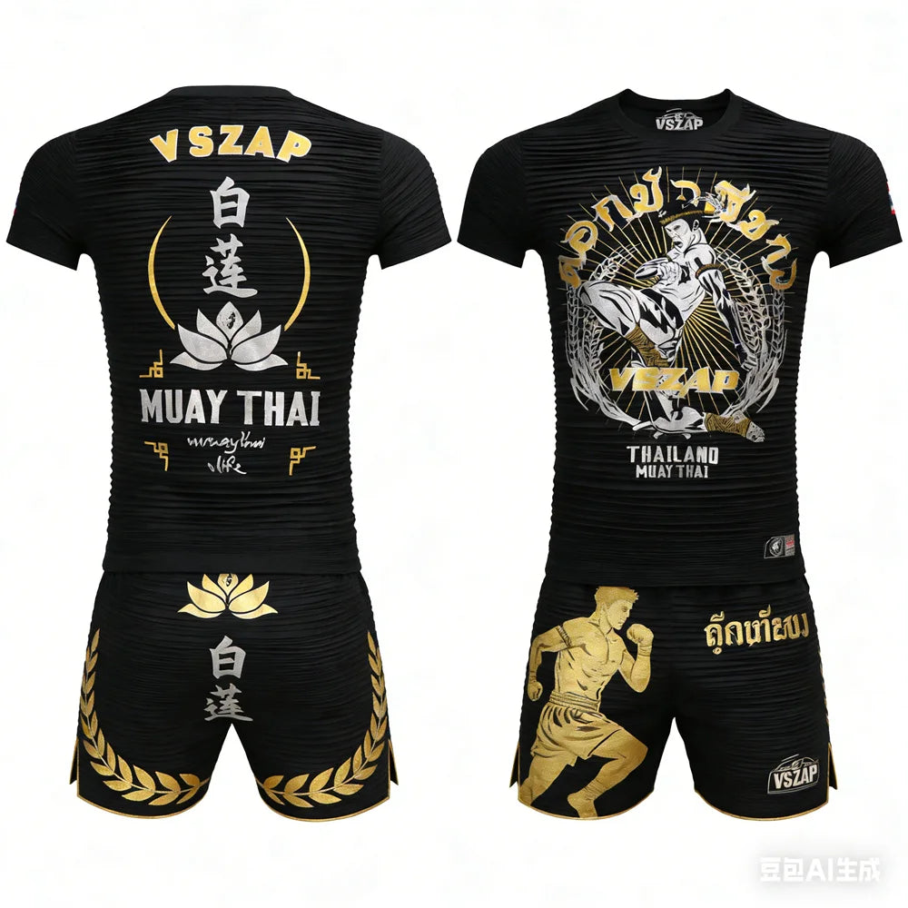 Unisex Muay Thai MMA Boxing Shorts & T-Shirt Set
