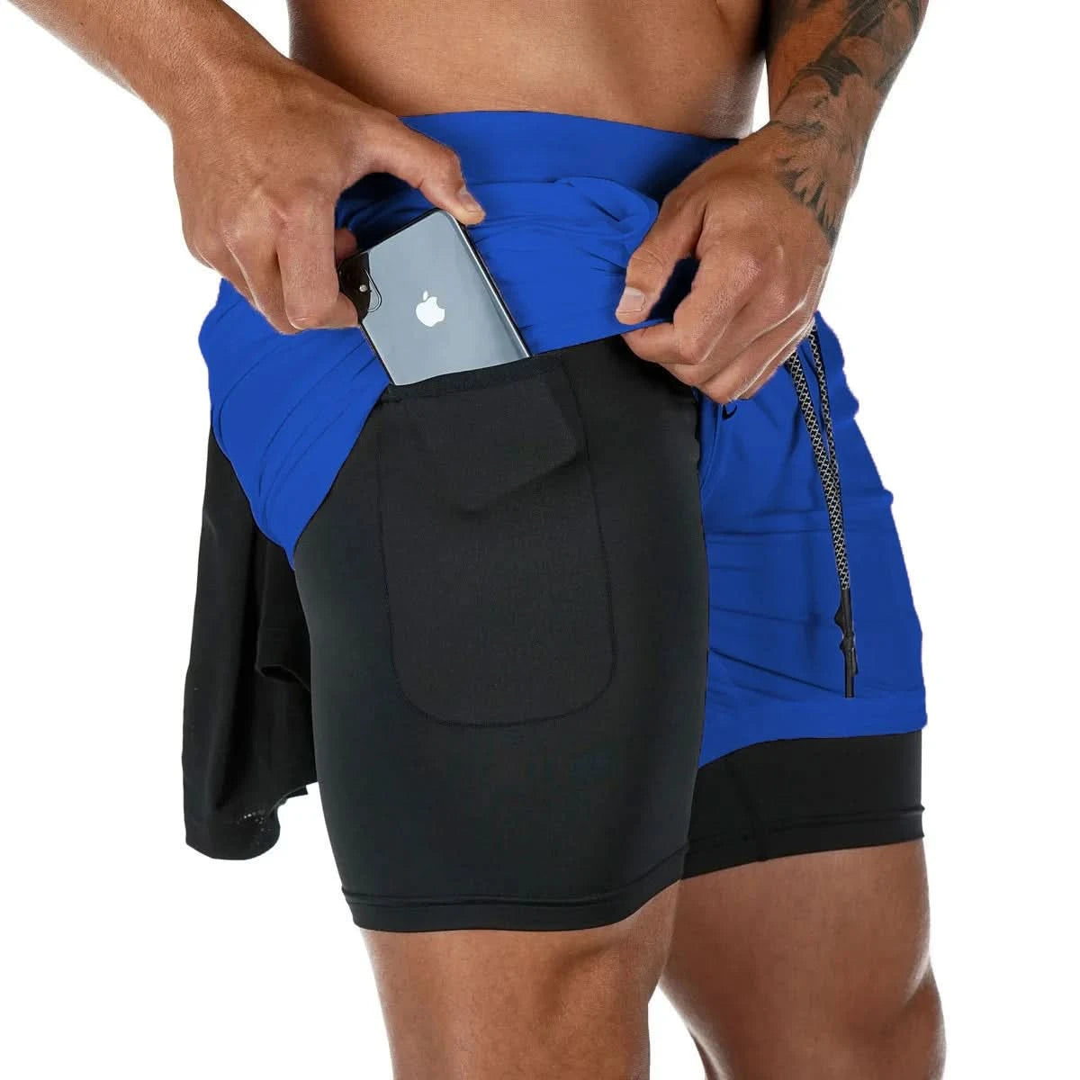 Men's 2-in-1 Camo Gym Running Shorts | Quick Dry, Summer Workout Activewear - FitZone360