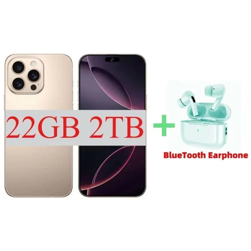 16 Pro Max 7.3" HD 5G Smartphone | Global Android 14 Mobile Phone with Dual SIM, 8000mAh Battery, Unlocked 4G/5G Cellphone - FitZone360