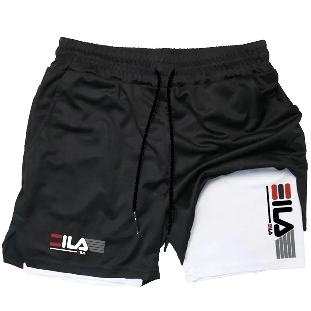 FILA 2-in-1 Training Shorts | Unisex Lightweight Gym & Running Shorts with Compression Liner - FitZone360