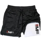 FILA 2-in-1 Training Shorts | Unisex Lightweight Gym & Running Shorts with Compression Liner - FitZone360
