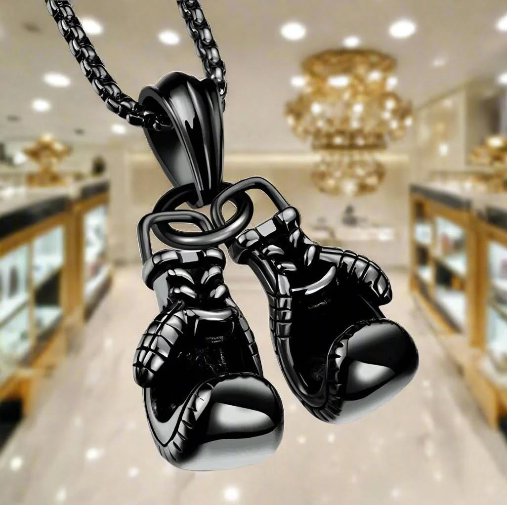 Vintage Boxing Gloves | Titanium Gold Plated Necklace - FitZone360