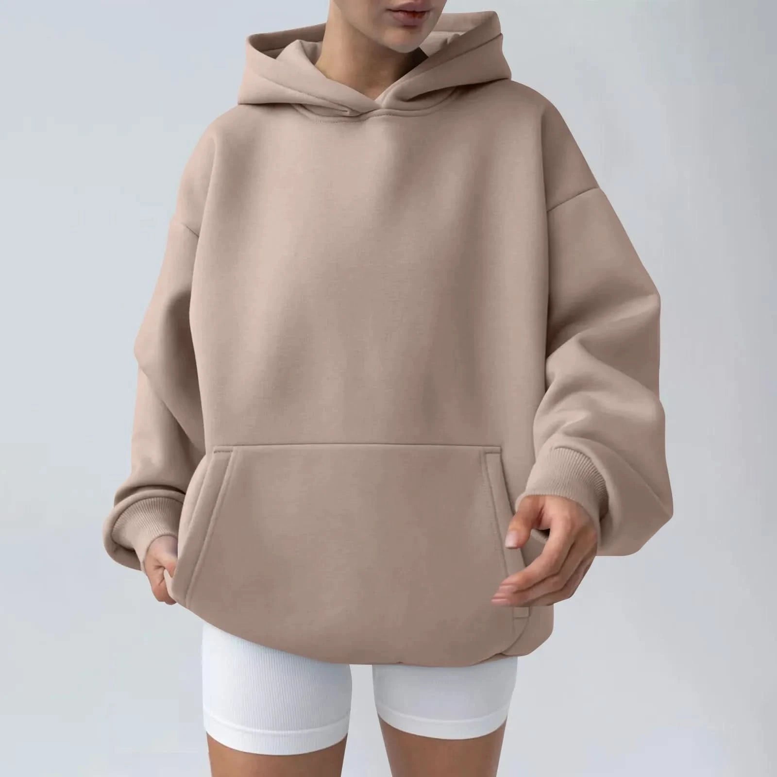 Trendy Solid Color Sports Hoodies | Fleece Sweatshirts for Men & Women | Couple Pullover for Spring & Autumn - FitZone360