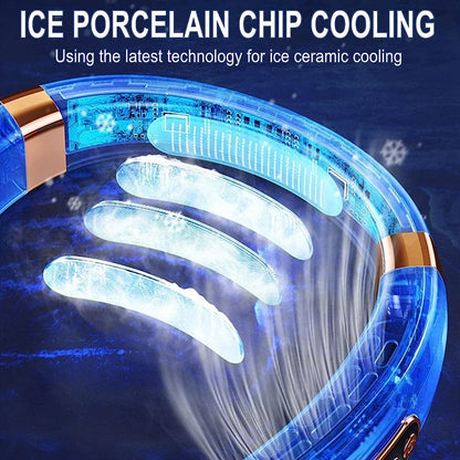 Mini Hanging Neck Fan | Portable USB Rechargeable Air Cooler with Digital Display - FitZone360