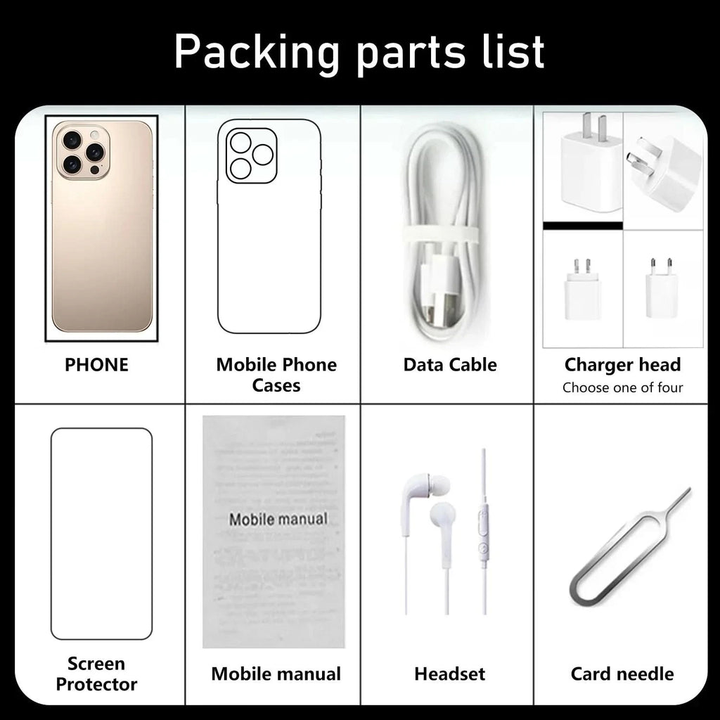 16 Pro Max 7.3" HD 5G Smartphone | Global Android 14 Mobile Phone with Dual SIM, 8000mAh Battery, Unlocked 4G/5G Cellphone - FitZone360