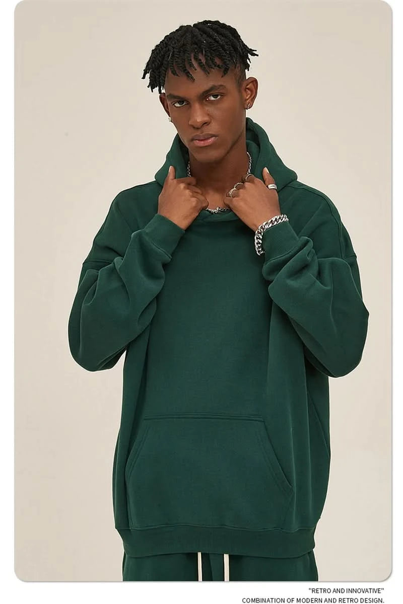Fleece Hooded Sweatshirt | Unisex Oversized Winter Hoodie Pullover - FitZone360