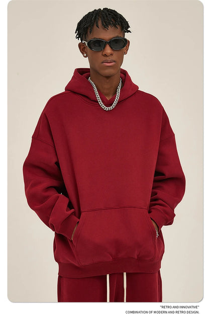 Fleece Hooded Sweatshirt | Unisex Oversized Winter Hoodie Pullover - FitZone360