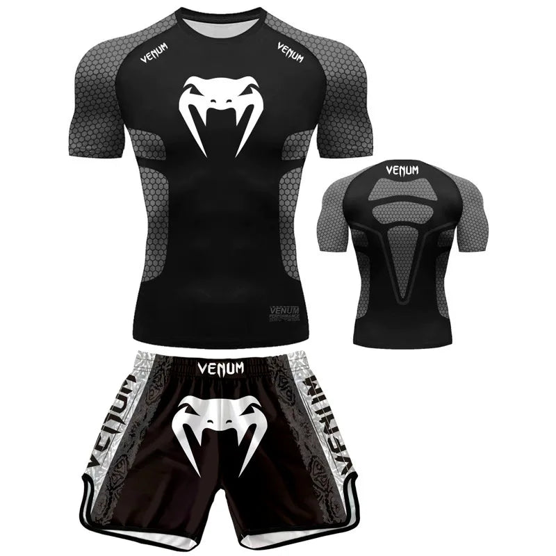MMA Boxing Muay Thai Shirt & Shorts Set | Quick-Dry Breathable Training Outfit