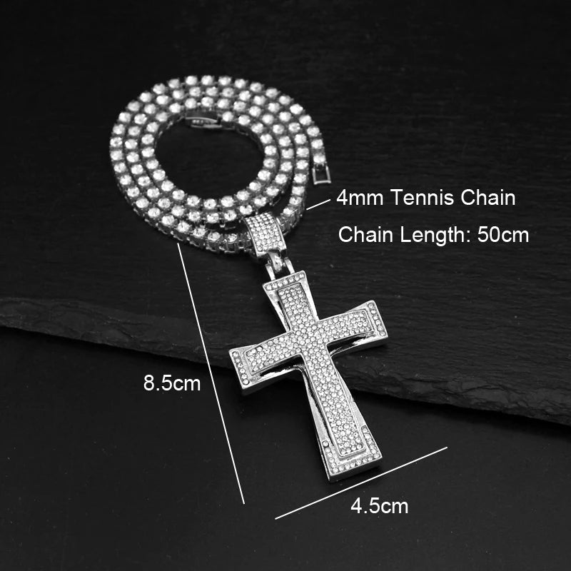 Luxe Cross Pendant | Gold Tone & Crystal - FitZone360