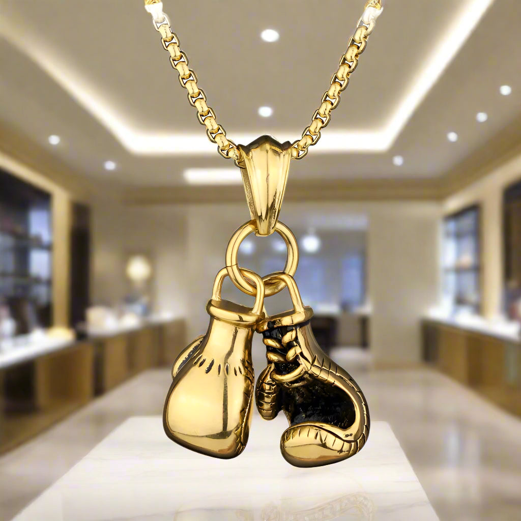 Vintage Boxing | Gloves Titanium Necklace - FitZone360