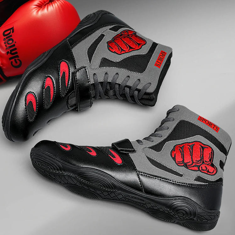 Professional Boxing Shoes | Lightweight High-Top Fight Footwear - FitZone360