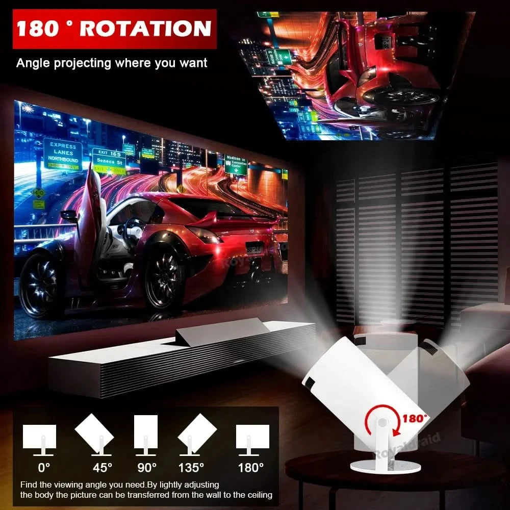 Android 11 P90 MAX Gaming Projector | 19,000+ Retro GAMES | TF Card Support | Wireless Gamepad | Dual WiFi | Portable Home Theater System - FitZone360