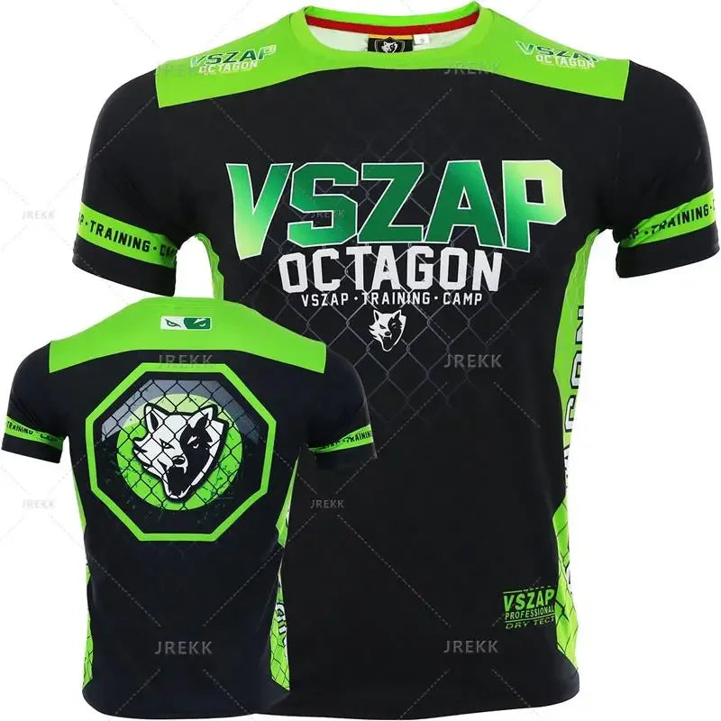 Fashion Muay Thai Sports T-Shirt for Men – Lightweight, Breathable Fitness & Combat Training Tee - FitZone360