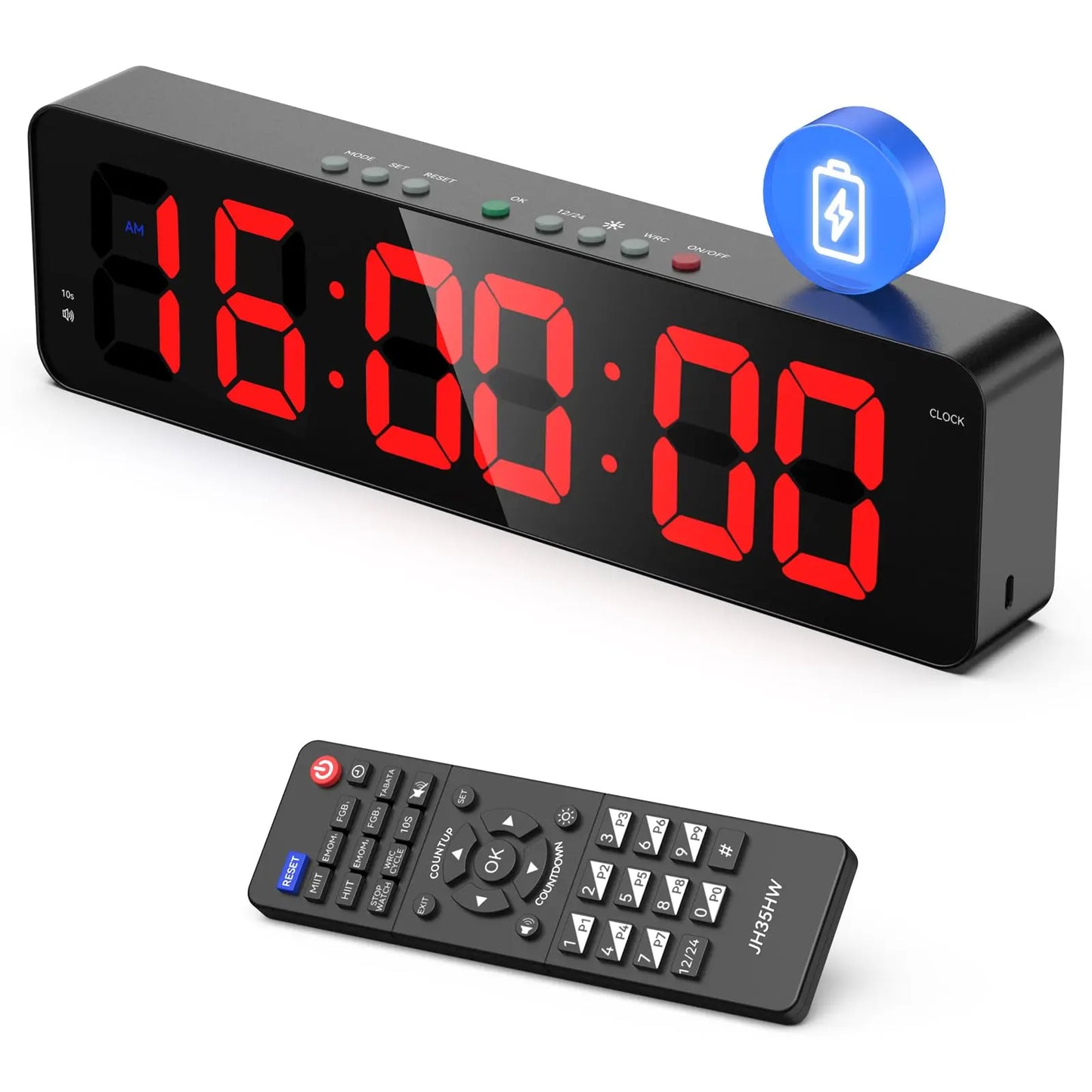 LED Digital Boxing Timer | Round Interval Workout Clock for Boxing. MMA, Muay Thai, and Martial Arts - FitZone360