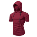 Men’s Gym Hoodie with Mask | Short Sleeve Workout Top - FitZone360