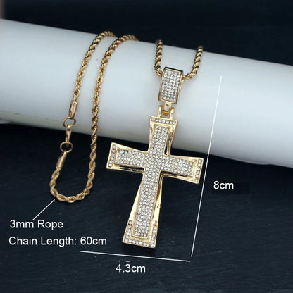 Luxe Cross Pendant | Gold Tone & Crystal - FitZone360