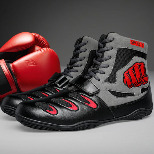 Professional Boxing Shoes | Lightweight High-Top Fight Footwear - FitZone360