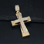 Luxe Cross Pendant | Gold Tone & Crystal - FitZone360