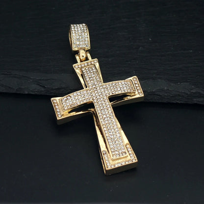Luxe Cross Pendant | Gold Tone & Crystal - FitZone360