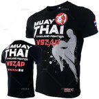 Fashion Muay Thai Sports T-Shirt for Men – Lightweight, Breathable Fitness & Combat Training Tee - FitZone360