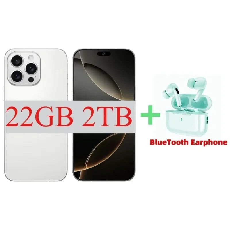 16 Pro Max 7.3" HD 5G Smartphone | Global Android 14 Mobile Phone with Dual SIM, 8000mAh Battery, Unlocked 4G/5G Cellphone - FitZone360