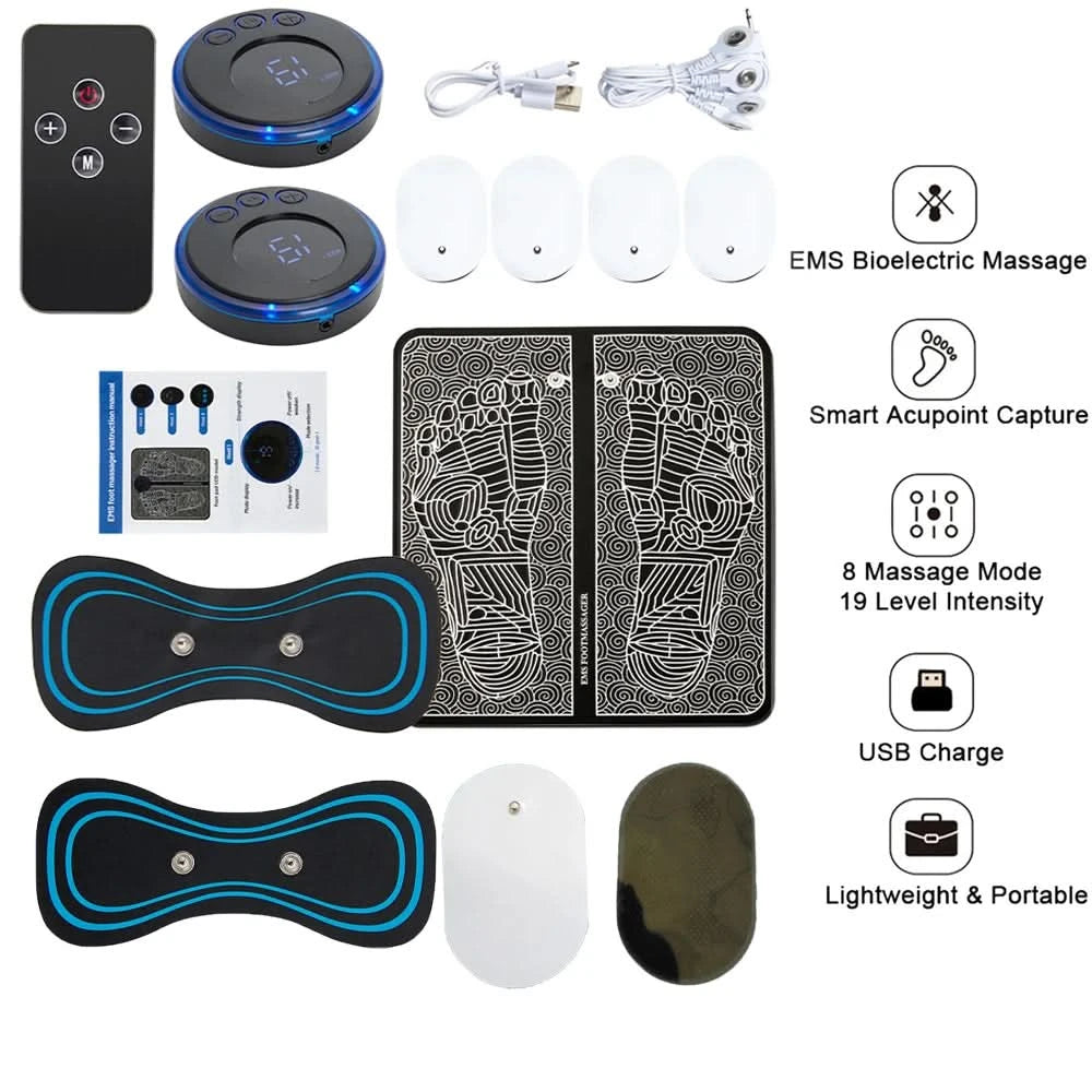 EMS Foot Massager | Feet Stimulation Pain / Swelling Relief - FitZone360