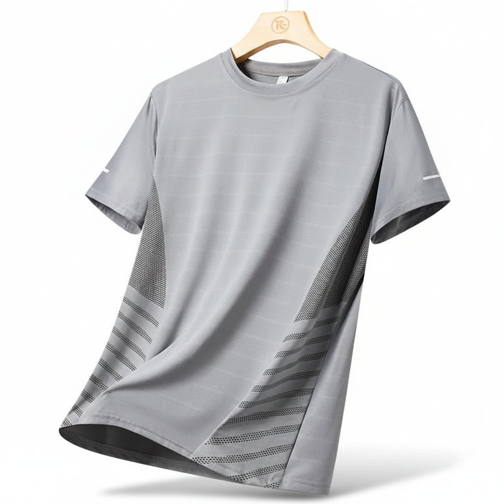 Men's Ice Silk Running T-Shirt | Quick-Dry, Breathable & Reflective Design - FitZone360