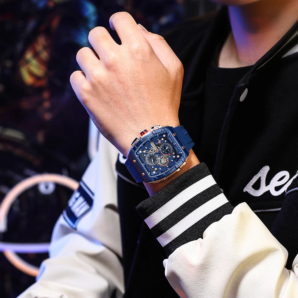 Top Brand Men's Watches | Luxury Square Quartz Wristwatch - FitZone360