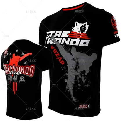 Fashion Muay Thai Sports T-Shirt for Men – Lightweight, Breathable Fitness & Combat Training Tee - FitZone360