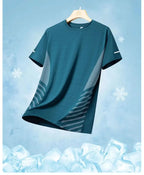 Men's Ice Silk Running T-Shirt | Quick-Dry, Breathable & Reflective Design - FitZone360