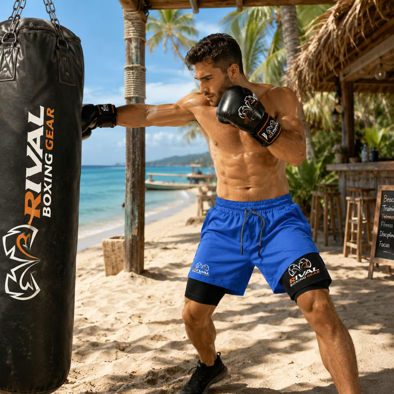RIVAL 2-Layer Boxing Shorts with Compression Inner & Groin Cup Support