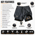 RIVAL 2-Layer Boxing Shorts with Compression Inner & Groin Cup Support