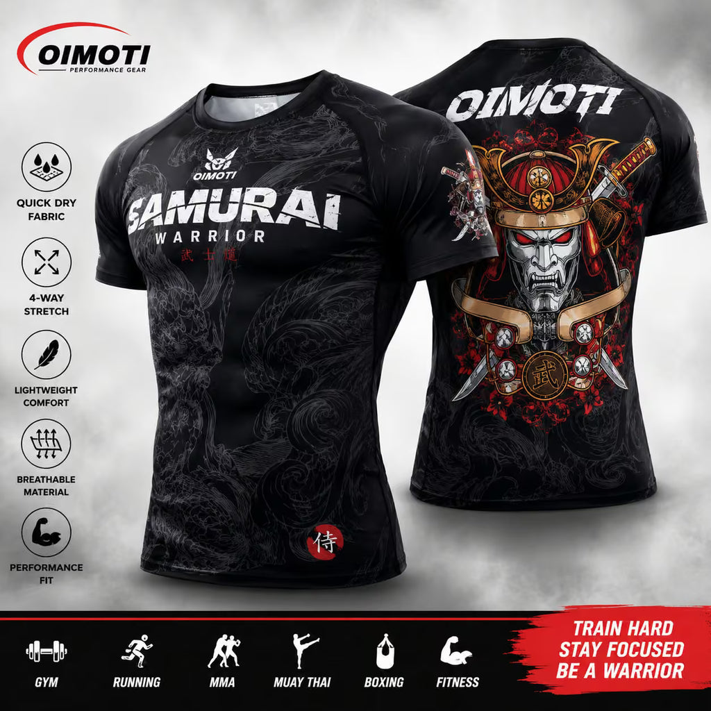Men’s Samurai Performance Compression T-Shirt – Quick-Dry Gym, Running, MMA & Fitness Training Top