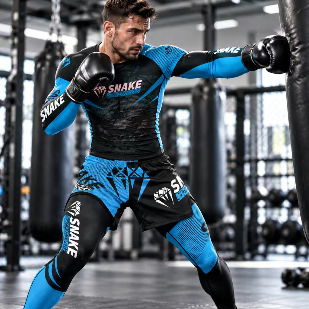 Men’s MMA & BJJ 3-Piece Rash Guard Set – No-Gi Grappling & Muay Thai Training Gear