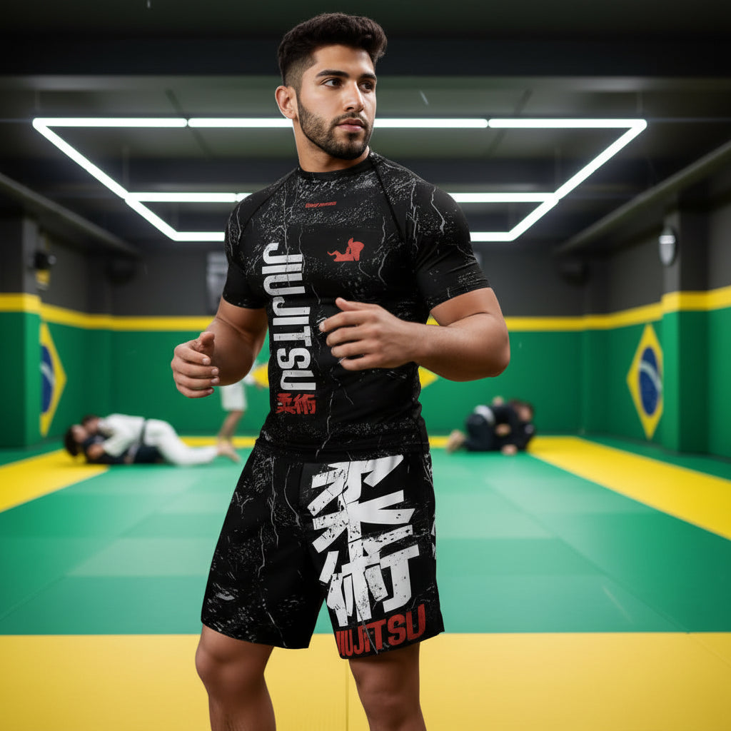 MMA Jiu Jitsu Rashguard & Shorts Set | BJJ Grappling Fightwear - FitZone360