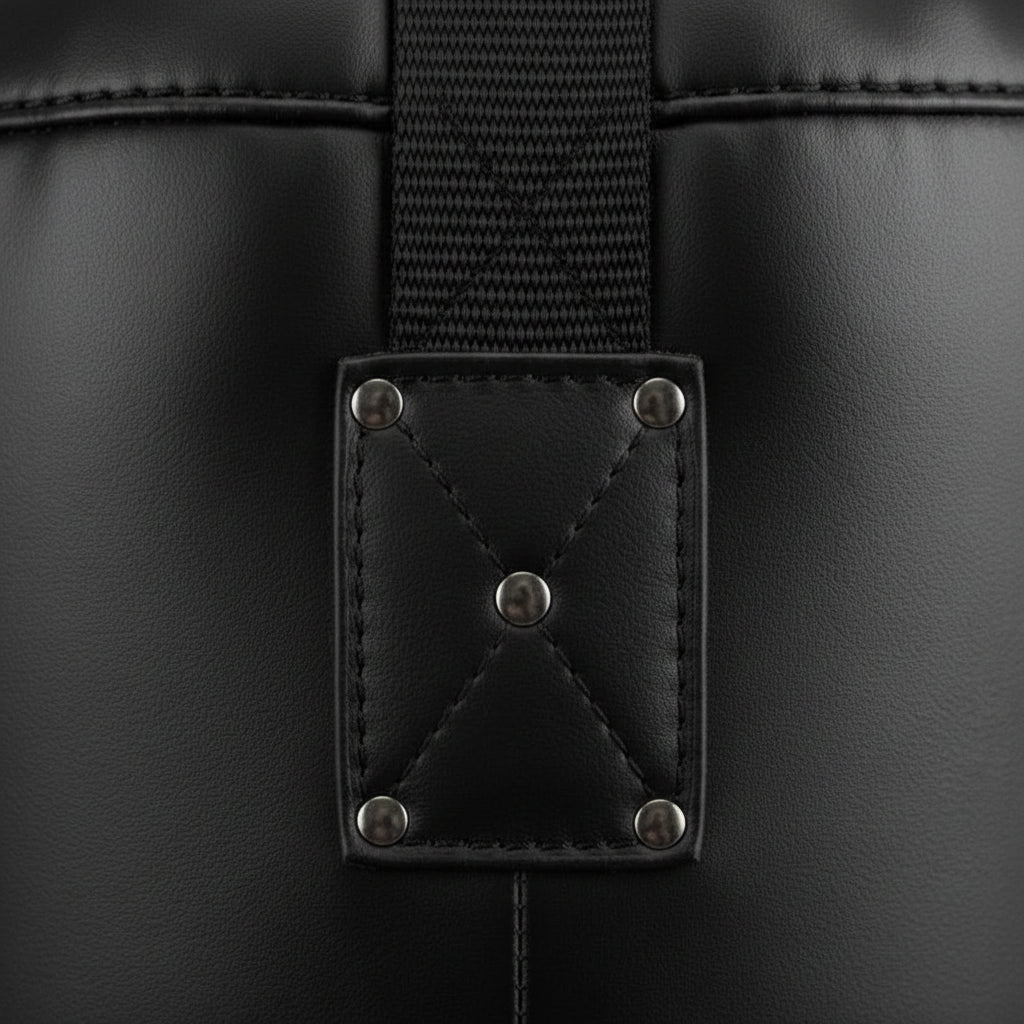 Black punching bag with 'Faitek' branding on a white background