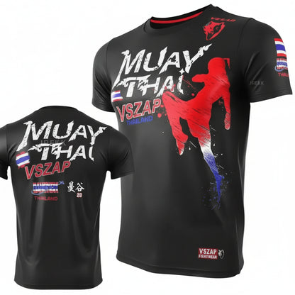Fashion Muay Thai Sports T-Shirt | Lightweight, Breathable Fitness & Combat Training Tee - FitZone360