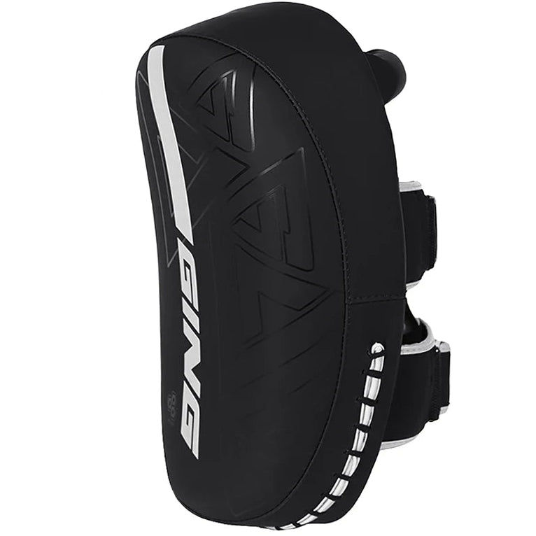 Black knee pad with brand logo on a white background