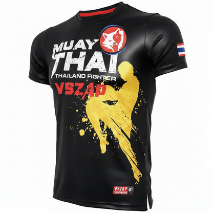 Fashion Muay Thai Sports T-Shirt | Lightweight, Breathable Fitness & Combat Training Tee - FitZone360