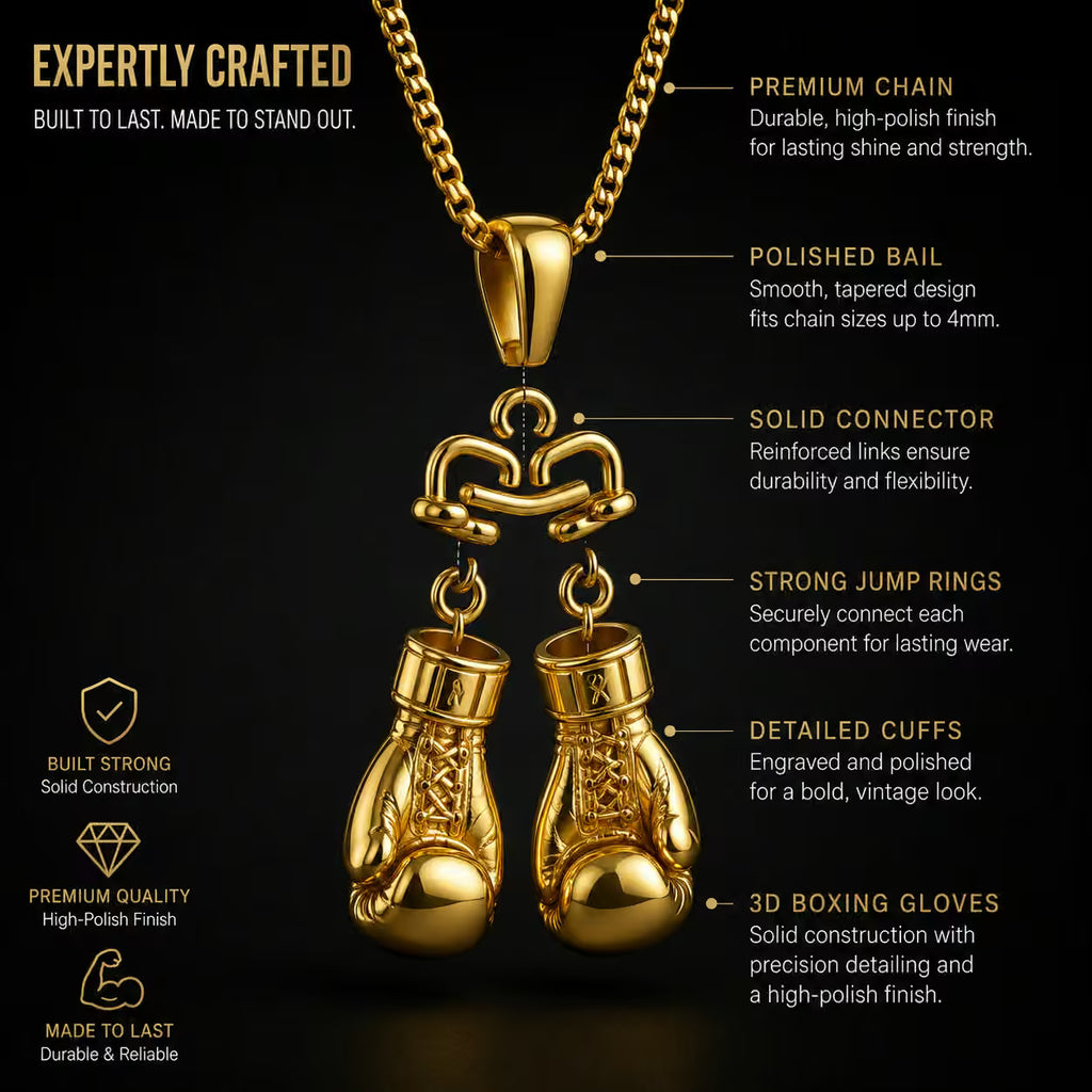 Vintage Boxing Chain Gold Plated Necklace