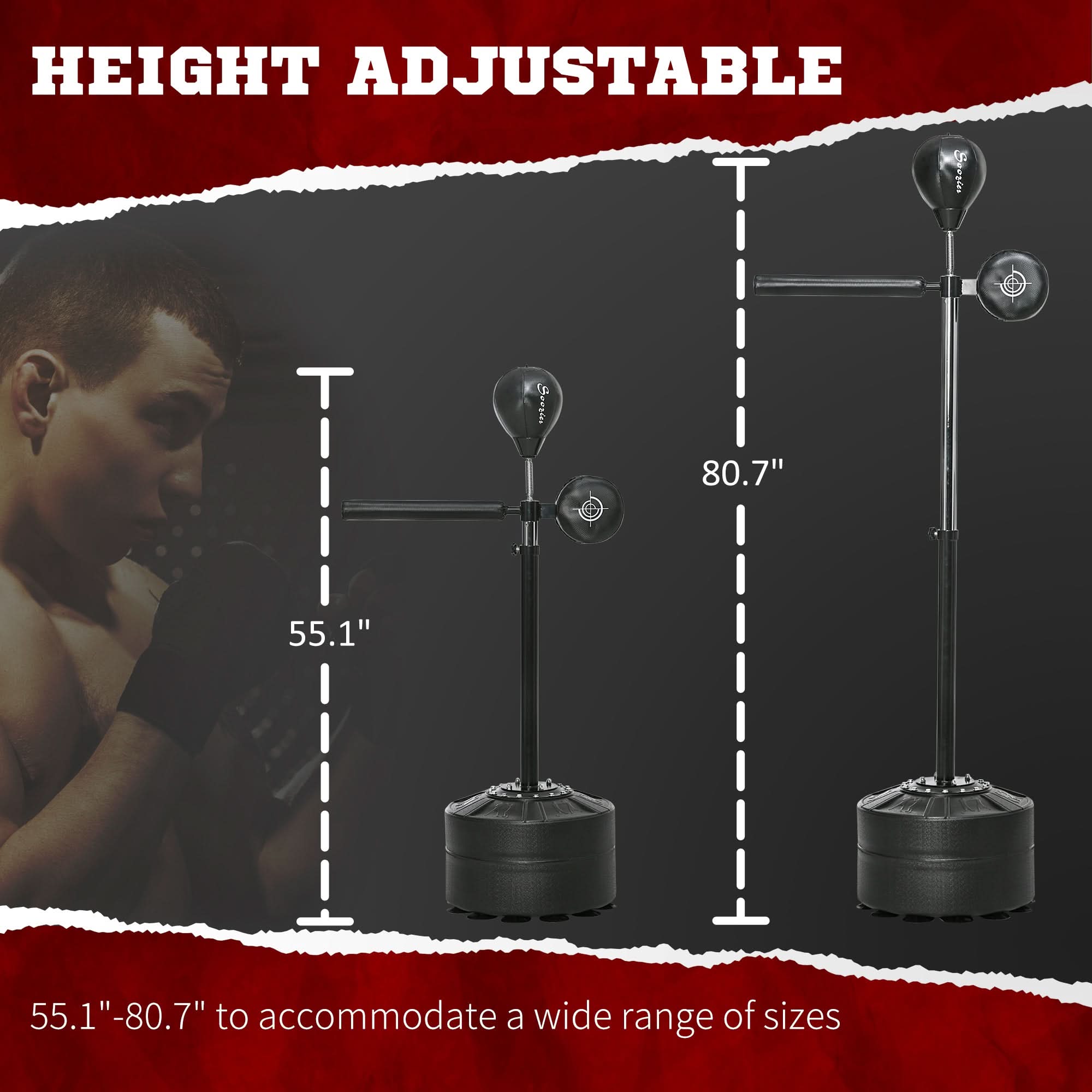 Freestanding Reflex Punch Ball | 360° Spinning Boxing Trainer for Home & Gym Workouts - FitZone360