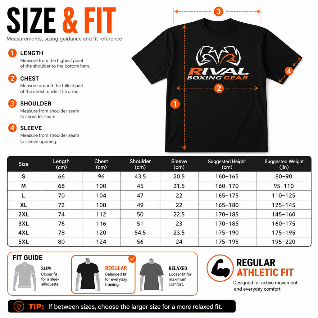 Rival Boxing Style Men’s Training T-Shirt – Combat Sports Gym Tee